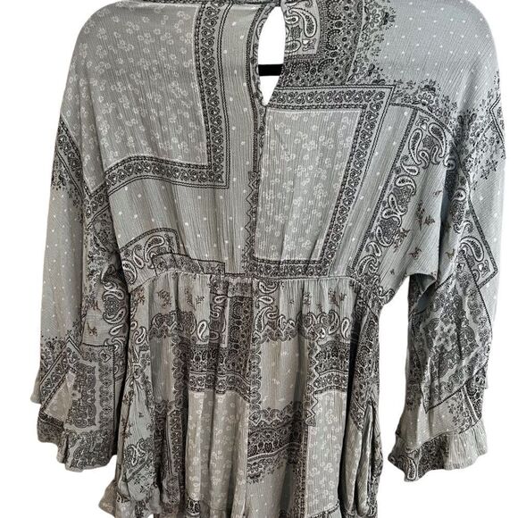 Sage colored handkerchief romper.  - Picture 2 of 7